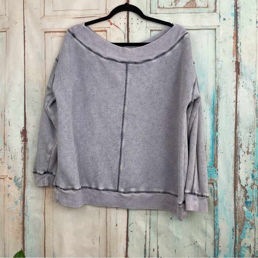 Pilcro Off the Shoulder Slouchy Lavender Sweatshirt Women’s M